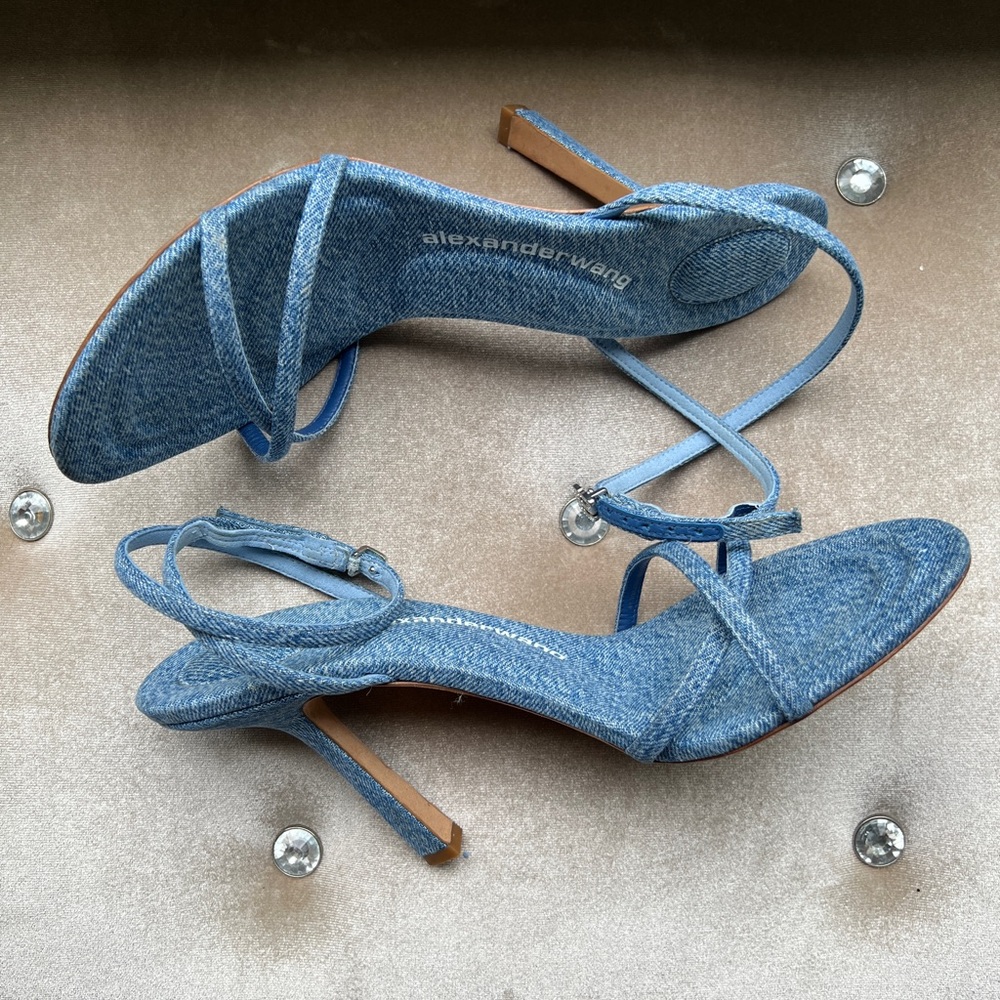 {Preloved} Alexander Wang Dahlia 105 Ankle Strap High Heel Sandals- Denim Blue
